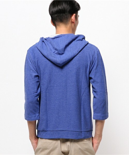 UNION STATION（ユニオンステーション）の「七分カットパーカー（パーカー・メンズ・ホワイト/ブルー/ネイビー・MEDIUM/LARGE/LL）」の6枚目の写真