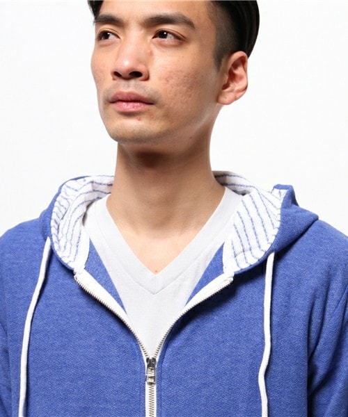 UNION STATION（ユニオンステーション）の「七分カットパーカー（パーカー・メンズ・ホワイト/ブルー/ネイビー・MEDIUM/LARGE/LL）」の8枚目の写真