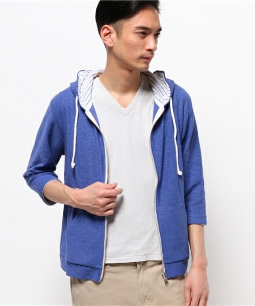 UNION STATION（ユニオンステーション）の「七分カットパーカー（パーカー・メンズ・ホワイト/ブルー/ネイビー・MEDIUM/LARGE/LL）」の7枚目の写真