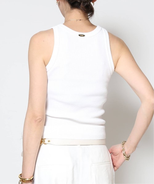 DEUXIEME LOREL RIB タンクトップ 白 MUSE de Deuxieme classe（ミューズデドゥーズィエムクラス）の