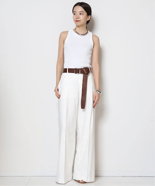 DEUXIEME LOREL RIB タンクトップ 白 MUSE de Deuxieme classe（ミューズデドゥーズィエムクラス）の