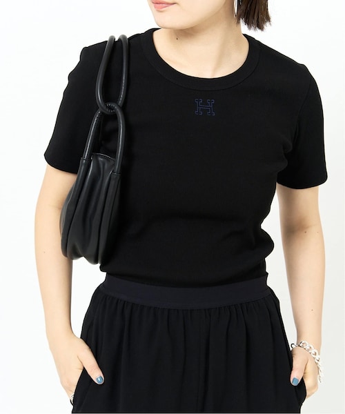 HARDY NOIR（アルディーノアール）の「《予約》細リブTシャツ（トップス・ブラック/(001)/フリー/在庫あり）」の1枚目の写真