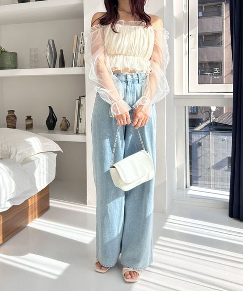 Heather（ヘザー）の「チュールオフショルブラウス（）」 - WEAR