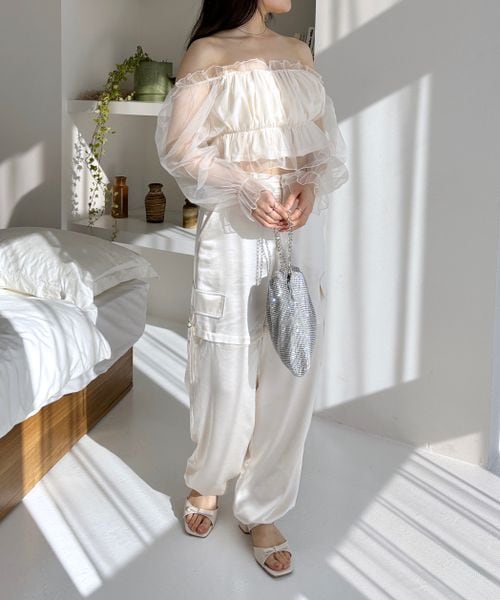 Heather（ヘザー）の「チュールオフショルブラウス（）」 - WEAR