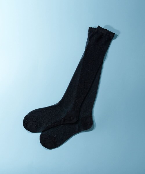 CIAOPANIC（チャオパニック）の「【2024SS】シアーラメソックス（ソックス/靴下・レディース・ホワイト/ブラック・F）」の2枚目の写真