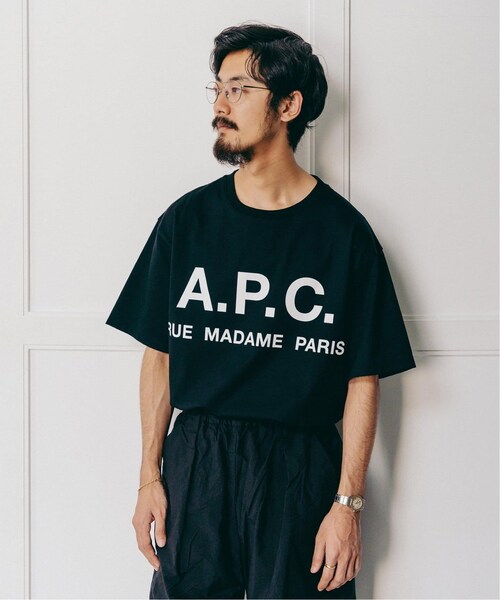 EDIFICE 【A.P.C.】別注 オーバーサイズロゴプリントTシャツ A.P.C. / アーペーセー】別注 オーバーサイズ ロゴプリント Tシャツ（T