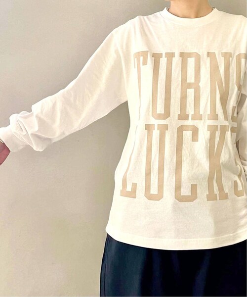 journal standard luxe プリントリメイクリブロンT ロゴ JOURNAL STANDARD LUXE（ジャーナルスタンダード ラックス）の