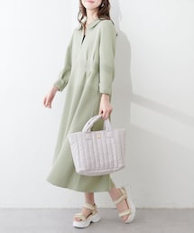 natural couture（ナチュラルクチュール）の「【mamamo】配色衿ポンチワンピース（ワンピース/ドレス・レディース）」
