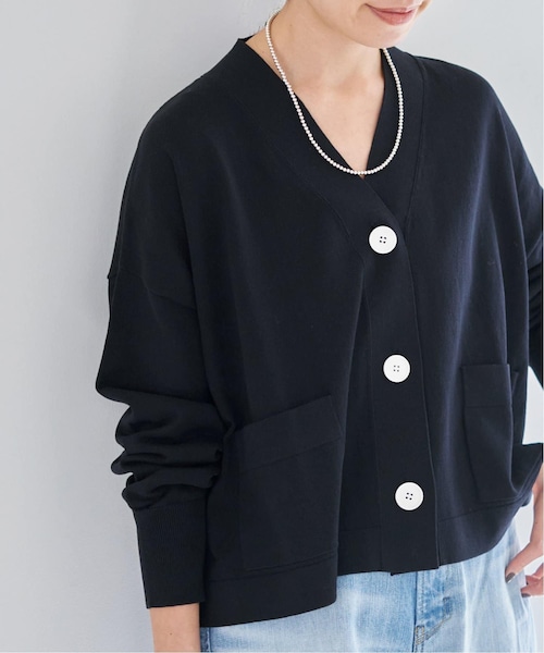 IENA ドライコットン　ネイビー カーディガン IENA ドライコットン ネイビー カーディガン WEB限定/追加6》ドライ
