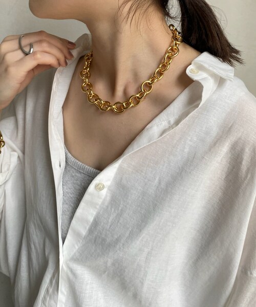 DouDou(ドゥドゥ)の「サークルボリュームチェーンネックレス(ネックレス・レディース・ゴールド/シルバー・F)」の1枚目の写真