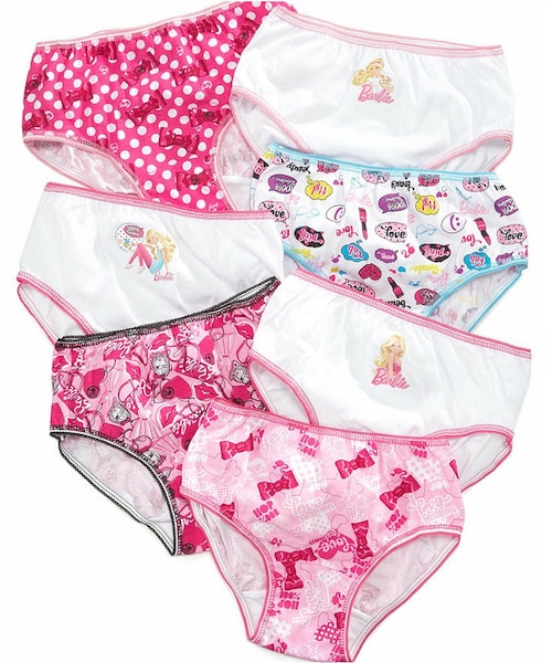 Barbie バービー の Barbie Girls Or Little Girls 7 Pack Cotton Panties ソックス 靴下 Wear
