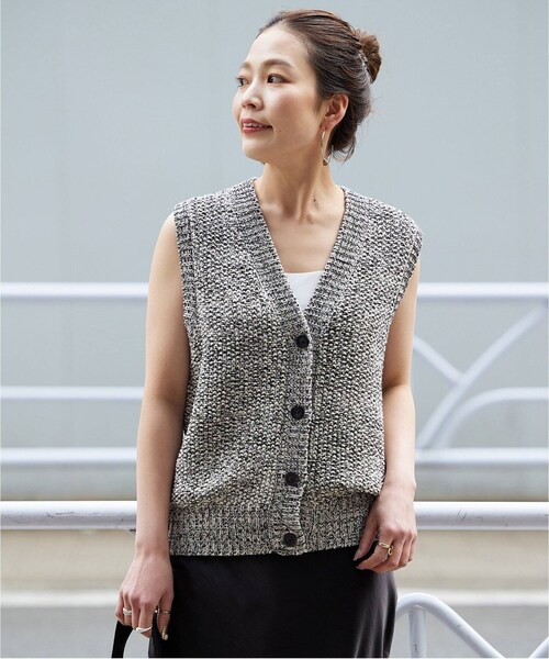 B.C STOCK（ベーセーストック）の「ミックスヤーンベスト（トップス・グレーA/(007)/フリー/在庫あり）」の8枚目の写真