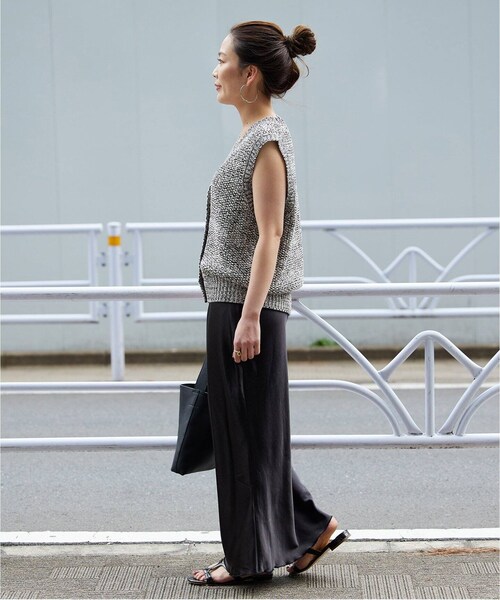 B.C STOCK（ベーセーストック）の「ミックスヤーンベスト（トップス・グレーA/(007)/フリー/在庫あり）」の6枚目の写真