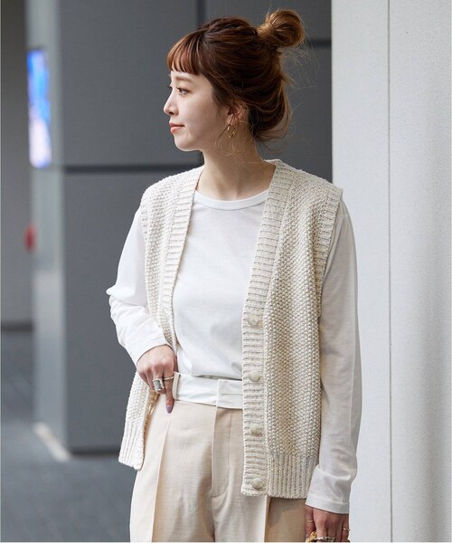 B.C STOCK（ベーセーストック）の「ミックスヤーンベスト（トップス・グレーA/(007)/フリー/在庫あり）」の17枚目の写真