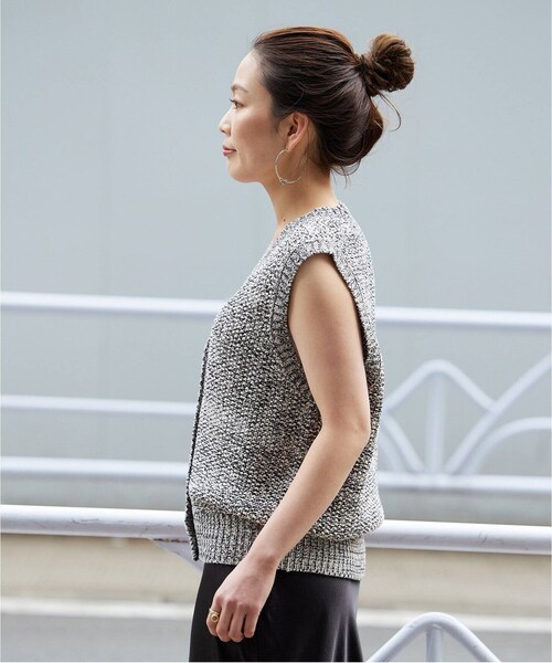 B.C STOCK（ベーセーストック）の「ミックスヤーンベスト（トップス・グレーA/(007)/フリー/在庫あり）」の9枚目の写真