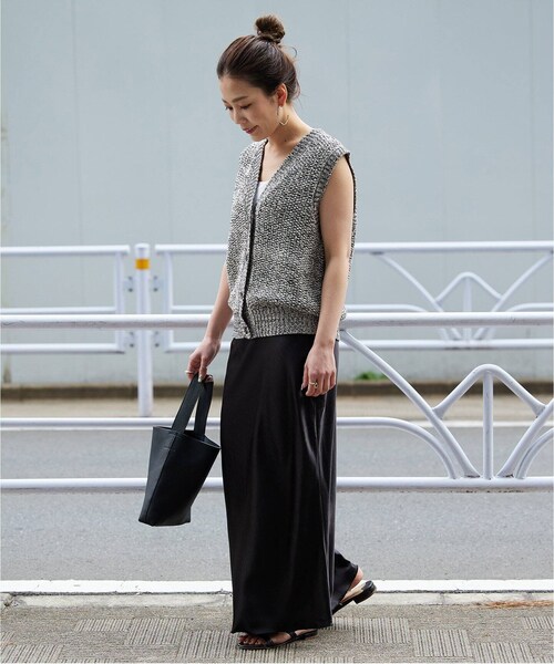 B.C STOCK（ベーセーストック）の「ミックスヤーンベスト（トップス・グレーA/(007)/フリー/在庫あり）」の5枚目の写真