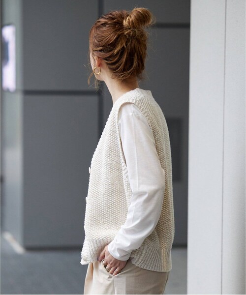 B.C STOCK（ベーセーストック）の「ミックスヤーンベスト（トップス・グレーA/(007)/フリー/在庫あり）」の18枚目の写真