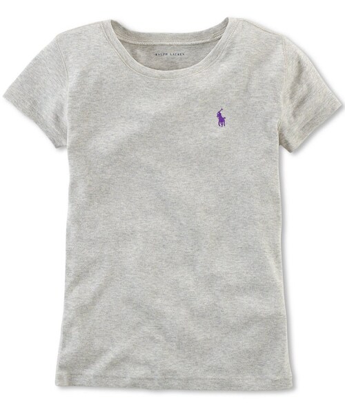 RALPH LAUREN（ラルフ ローレン）の「Ralph Lauren Girls' Cotton Short-Sleeve Tee（Tシャツ/カットソー・キッズ・Collection Black/Carmel Pink/Lt. Sport Heather/Spring Navy/White・M/S/L/XL）」の4枚目の写真
