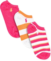 RALPH LAUREN | Ralph Lauren Girls' or Little Girls' 3-Pack Rugby Stripe Socks(ソックス/靴下)