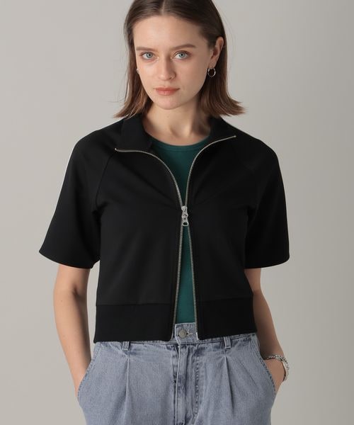 FOREVER 21(フォーエバー トゥエンティーワン)の「半袖トラックジャケット(ジャケット/アウター・オフホワイト05/ブラック09/ライトブラウン51・FREE)」の2枚目の写真