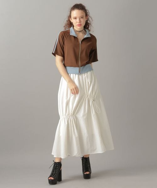 FOREVER 21(フォーエバー トゥエンティーワン)の「半袖トラックジャケット(ジャケット/アウター・オフホワイト05/ブラック09/ライトブラウン51・FREE)」の19枚目の写真