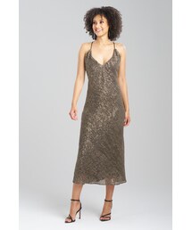 Couture All Over Sequins Open Back Slip Dress
