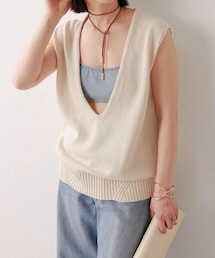 とっこ様【美品】GALLARDAGALANTEリネンジレ セール 70%OFF】【セットアップ対応】リネンショートジレ