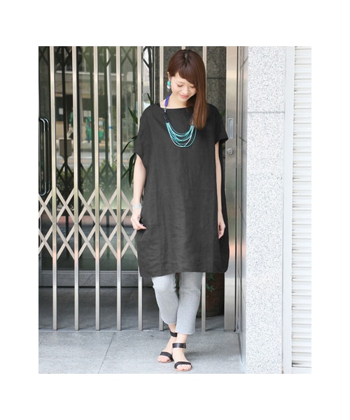 URBAN RESEARCH DOORS(アーバンリサーチドアーズ)の「リネンタックワンピース(ワンピース/ドレス・レディース・SMOKE NAVY/NAVY/BLACK・one)」の10枚目の写真