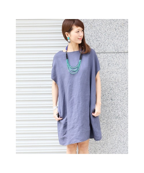 URBAN RESEARCH DOORS(アーバンリサーチドアーズ)の「リネンタックワンピース(ワンピース/ドレス・レディース・SMOKE NAVY/NAVY/BLACK・one)」の5枚目の写真