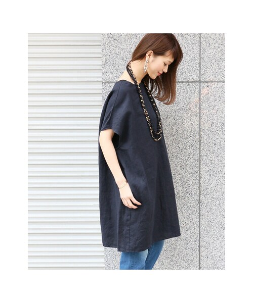 URBAN RESEARCH DOORS(アーバンリサーチドアーズ)の「リネンタックワンピース(ワンピース/ドレス・レディース・SMOKE NAVY/NAVY/BLACK・one)」の9枚目の写真