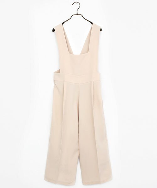 DHOLIC（ディーホリック）の「スクエアネックワイドジャンプスーツ（サロペット/オーバーオール・レディース・ネイビー/ベージュ・FREE）」の2枚目の写真