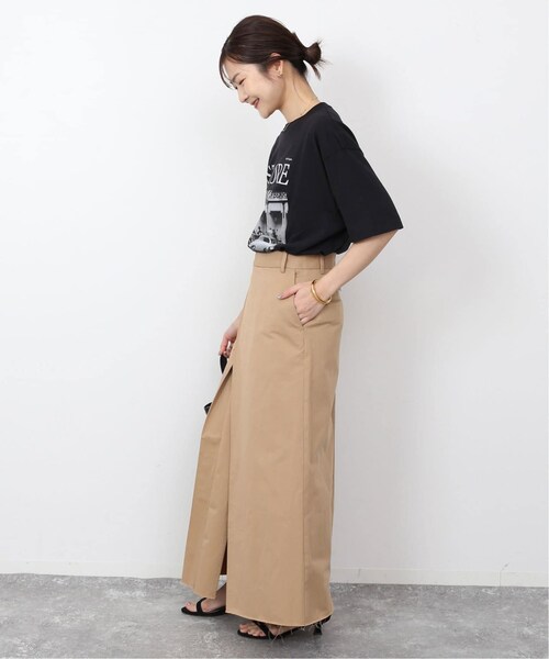 SLOBE IENA（スローブイエナ）の「《予約》アシメタックライトチノスカート（スカート・ベージュ/(027)/36/在庫あり/38）」の4枚目の写真