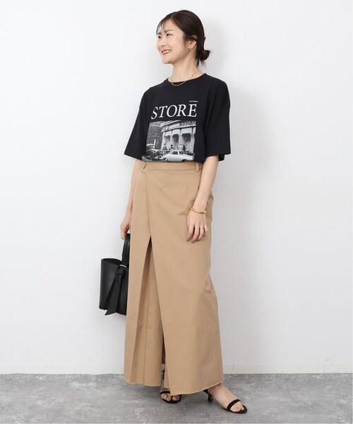 SLOBE IENA（スローブイエナ）の「《予約》アシメタックライトチノスカート（スカート・ベージュ/(027)/36/在庫あり/38）」の3枚目の写真