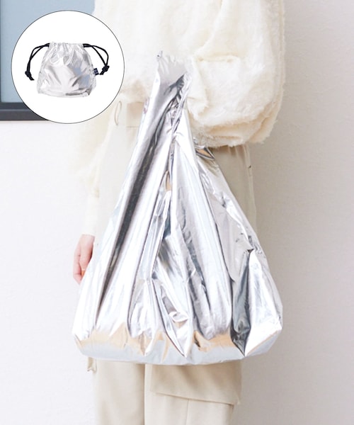 3coins（3coins）の「オーロラエコバッグ（エコバッグ/サブバッグ・その他/シルバー・0）」の2枚目の写真