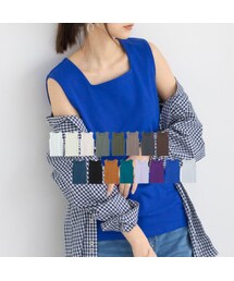 and it_（アンドイット）の「[日本製]とても透けにくい大人カワイイスクエアネックタンクトップ F（その他・レディース）」