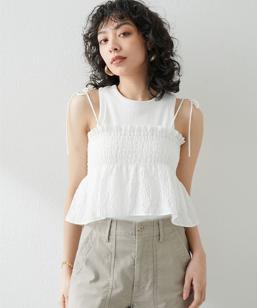 ウィムガゼットホワイト フリルキャミソール