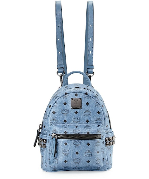 denim mcm backpack