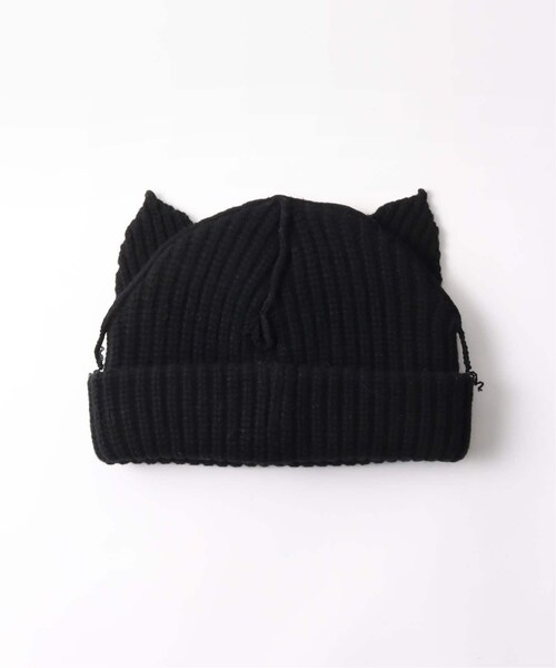 UNFOLLOW（アンフォロー）の「CHUNKY EARS BEANIE（帽子・ブラック/(001)/フリー/在庫あり）」の3枚目の写真