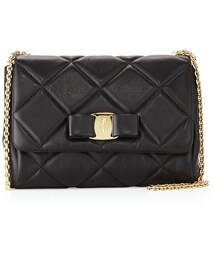 FERRAGAMO | Salvatore Ferragamo Miss Vara Bow Quilted Crossbody Bag, Nero (Black)(ショルダーバッグ)