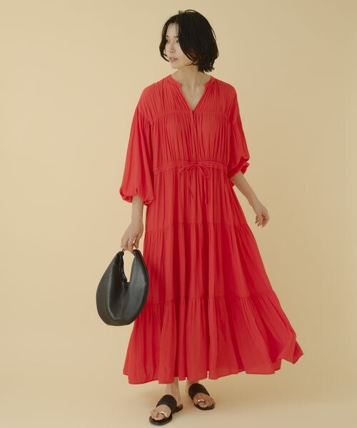 BARNYARDSTORM（バンヤードストーム）の「ティアードマキシワンピース（ワンピース/ドレス・レッド30・FREE）」の2枚目の写真