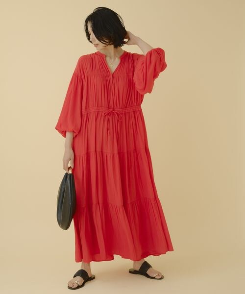 BARNYARDSTORM（バンヤードストーム）の「ティアードマキシワンピース（ワンピース/ドレス・レッド30・FREE）」の3枚目の写真