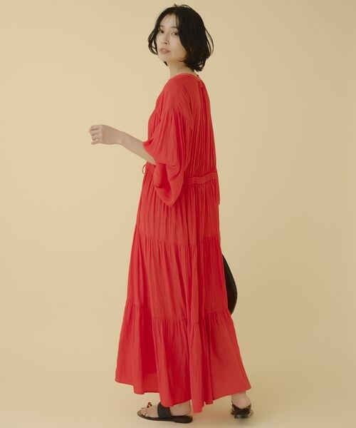 BARNYARDSTORM（バンヤードストーム）の「ティアードマキシワンピース（ワンピース/ドレス・レッド30・FREE）」の4枚目の写真