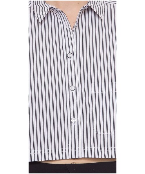 Marc by Marc Jacobs（マークバイマークジェイコブス）の「Marc by Marc Jacobs Venice Stripe Cropped Shirt（シャツ/ブラウス・レディース・Gunmetal Multi・S/M/L/XS）」の3枚目の写真