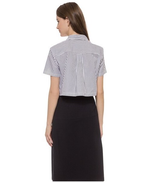 Marc by Marc Jacobs（マークバイマークジェイコブス）の「Marc by Marc Jacobs Venice Stripe Cropped Shirt（シャツ/ブラウス・レディース・Gunmetal Multi・S/M/L/XS）」の4枚目の写真