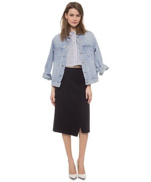 Marc by Marc Jacobs（マークバイマークジェイコブス）の「Marc by Marc Jacobs Venice Stripe Cropped Shirt（シャツ/ブラウス・レディース・Gunmetal Multi・S/M/L/XS）」の2枚目の写真