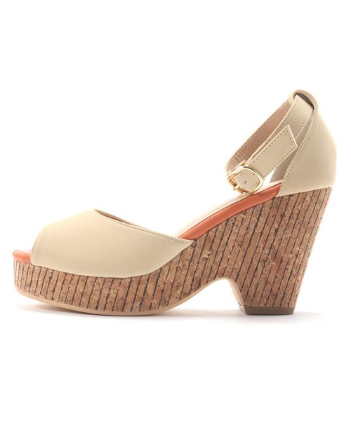 mysty woman（ミスティウーマン）の「ストライプヒールサンダル（シューズ・レディース・アイボリー/イエロー/ブラック・M/L）」の6枚目の写真