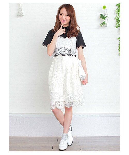 MIIA（ミーア）の「レースブラトップ（トップス・レディース・ブラック/ネイビー/ホワイト・F）」の7枚目の写真