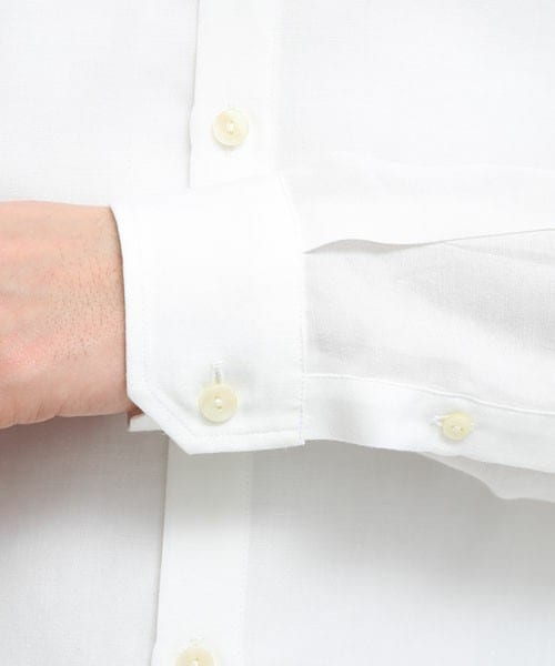 STUDIOUS（ステュディオス）の「レーヨンリネンロングシャツ O.WHT