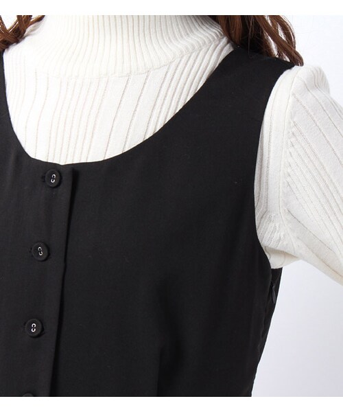 PAGEBOY（ページボーイ）の「ワイドシルエットサロペット（オールインワン・サロペット・レディース・グレー系/ブラック）」の7枚目の写真