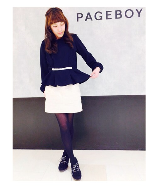 PAGEBOY(ページボーイ)の「【mer3月号】ベルト付きデニムタイトスカート(スカート・レディース・オフホワイト/ライトブルー/ブルー/インディゴ・S/M)」の14枚目の写真